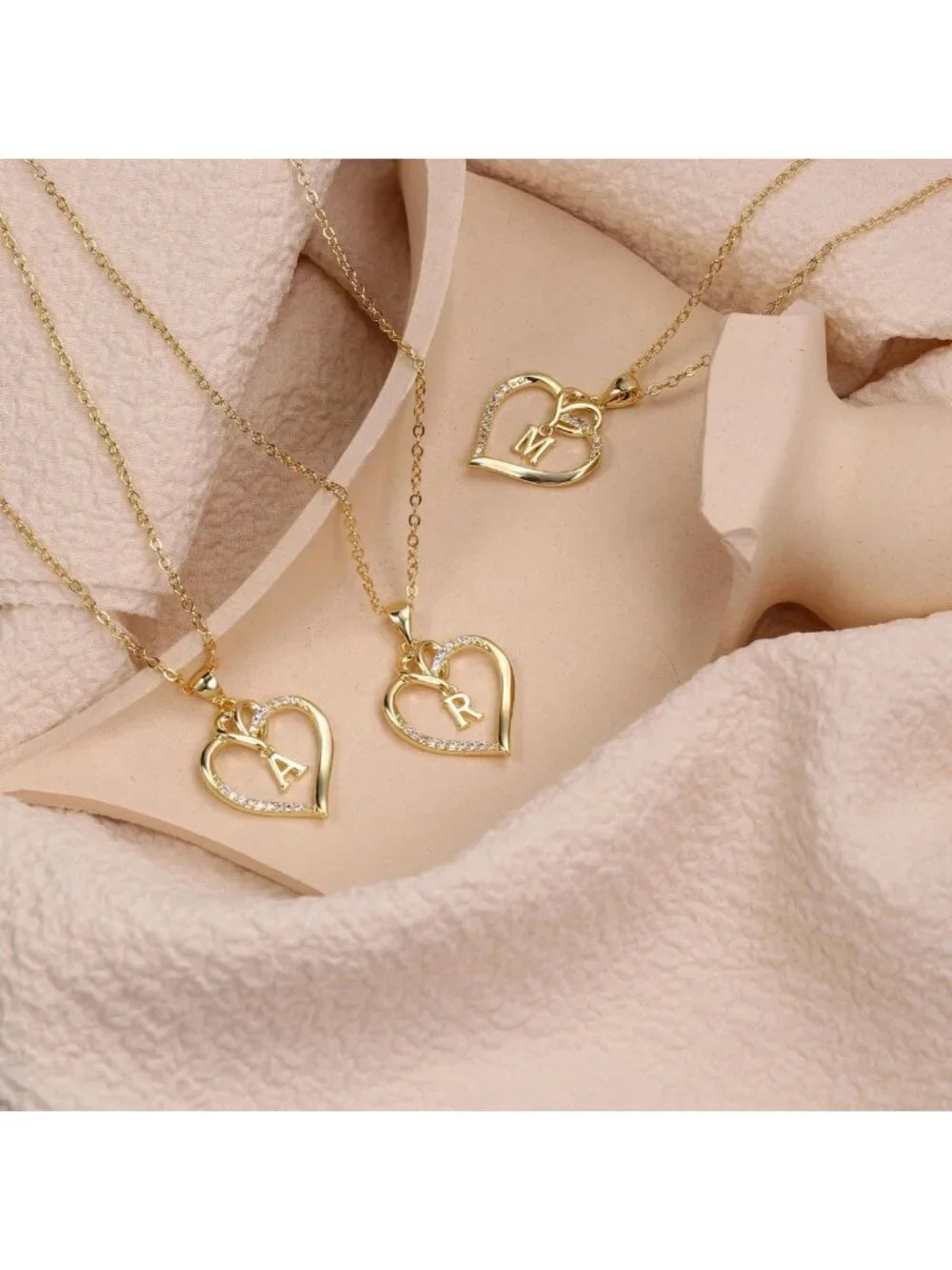 Personalized Heart Initial Necklace for Women & Girls - A-Z Custom Jewelry Gift